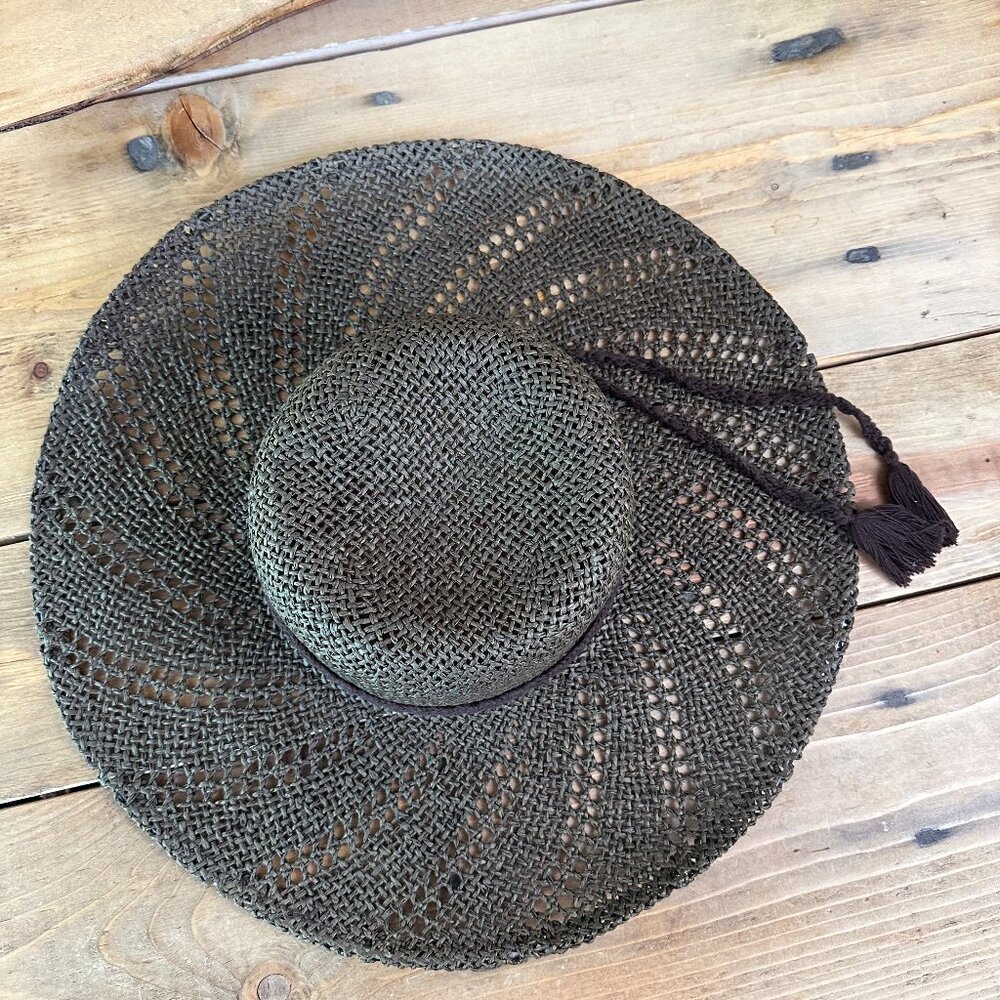Banana Republic Green and Gray Sun Hat with Wide Brim